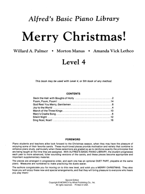 Alfred\'s Basic Piano Library: Merry Christmas! Book 4 - Piano - Book