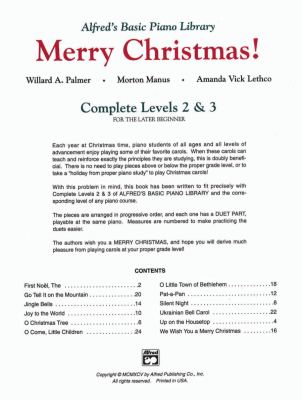 Alfred\'s Basic Piano Library: Merry Christmas! Complete Book 2 & 3 - Piano - Book