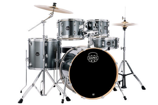 Venus 5-Piece Drum Kit (22,10,12,16,SD) with Cymbals and Hardware - Steel Blue Metallic