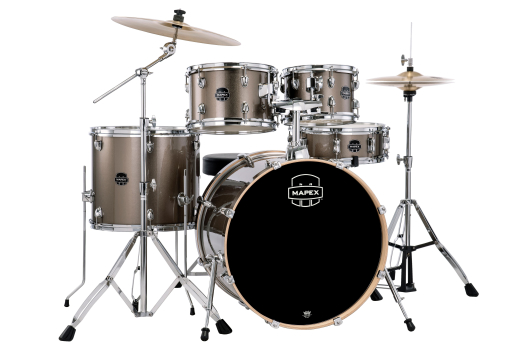 Venus 5-Piece Drum Kit (22,10,12,16,SD) with Cymbals and Hardware - Copper Metallic