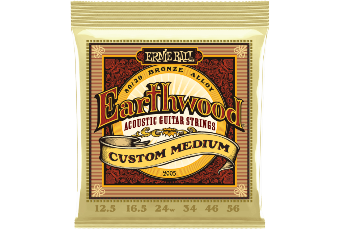 Earthwood Custom Medium 80/20 Acoustic Guitar Strings - 12.5-56