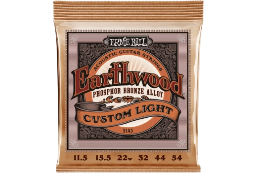 Ernie Ball - Earthwood Custom Medium Phosphor Bronze Acoustic Guitar Strings - 11.5-54