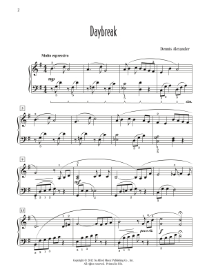 Daybreak - Alexander - Piano - Sheet Music