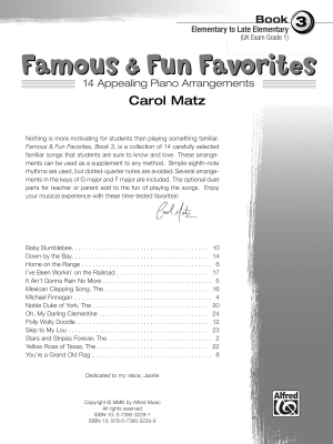 Famous & Fun Favorites, Book 3 - Matz - Piano - Book