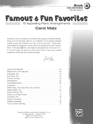 Famous & Fun Favorites, Book 4 - Matz - Piano - Book