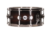 Drum Workshop - SSC Exotic Snare 6.5 x 14 with Black Nickel Hardware - Candy Black Burst Over Moabi