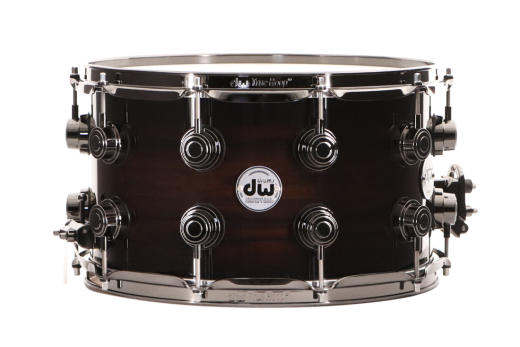 SSC Exotic Snare 8 x 14\'\' with Black Nickel Hardware - Candy Black Burst Over Moabi