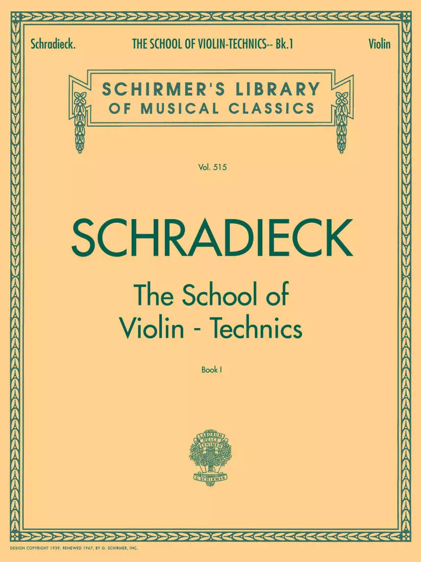 School of Violin Technics, Book 1 - Schradieck - Violin - Book