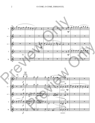 O Come, O Come, Emmanuel - Torian - Saxophone Quintet - Score/Parts