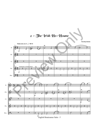 English Renaissance Suite - Torian - Woodwind Quintet - Score/Parts