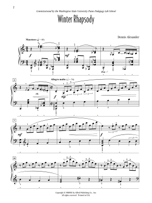 Winter Rhapsody - Alexander - Piano - Sheet Music