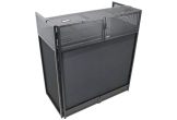 VISTA DJ Booth Facade Table Station with Black and White Scrim Kit and Padded Travel Bag