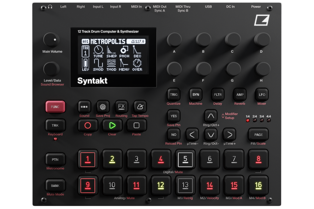 Syntakt 12-Track Drum Computer & Synthesizer