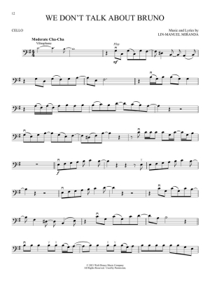 Encanto for Cello: Instrumental Play-Along - Miranda - Cello - Book/Audio Online