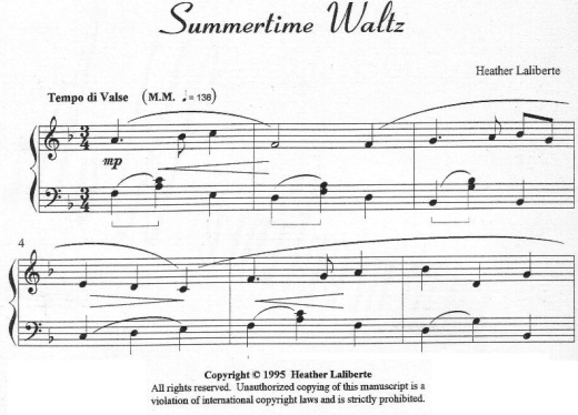 Summertime Waltz - Laliberte - Piano - Sheet Music