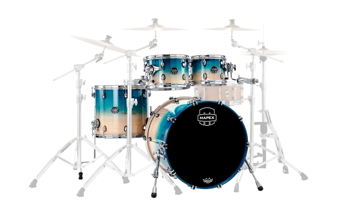 Saturn Rock Fast 4-Piece Shell Pack (22,10,12,16) - Aqua Fade