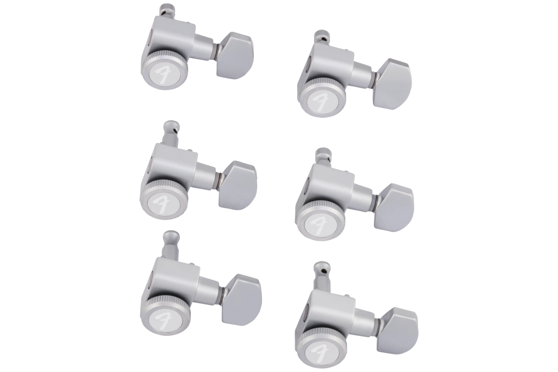 Locking Stratocaster/Telecaster Staggered Tuning Machines (Set of 6) - Brushed Chrome