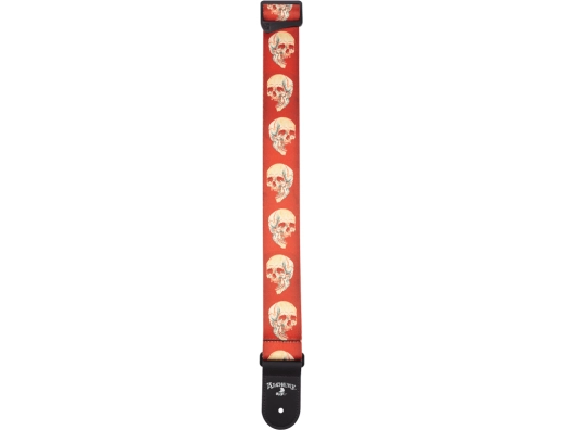 50mm Alchemy Woven Guitar Strap - Live Life Skull