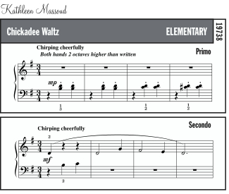 Chickadee Waltz - Massoud - Piano Duet (1 Piano, 4 Hands) - Sheet Music