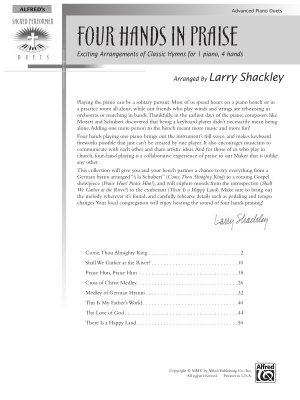 Four Hands in Praise - Shackley - Piano Duets (1 Piano, 4 Hands) - Book