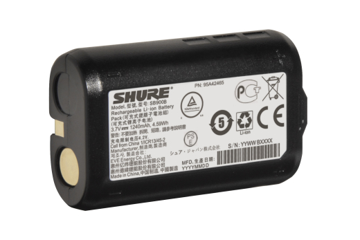 Shure - Batterie rechargeable SB900B au lithium-ion pour PSM et ULX-D, QLX-D et Axient Wireless