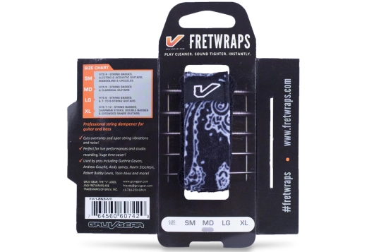 Gruv Gear - FretWraps String Muter/Dampener (1-Pack) Small, Black Bandana