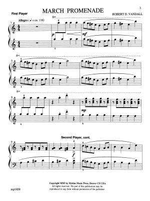March Promenade - Vandall - Piano Trio (1 Piano, 6 Hands) - Sheet Music