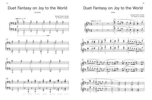Christmas Duet Fantasies - Vandall - Piano Duet (1 Piano, 4 Hands) - Book