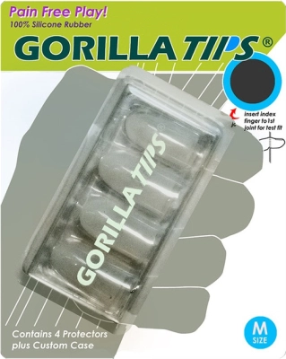 Gorilla Tips Fingertip Protectors, Clear - Medium