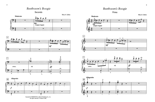 Beethoven\'s Boogie - Sallee - Piano Duet (1 Piano, 4 Hands) - Sheet