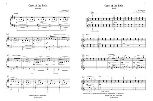 Carol of the Bells - Rollin - Piano Duet (1 Piano, 4 Hands) - Sheet Music