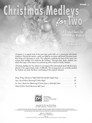 Christmas Medleys for Two, Book 3 - Rossi - Piano Duet (1 Piano, 4 Hands) - Book