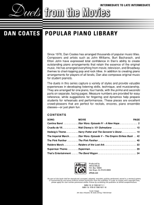 Dan Coates Popular Piano Library: Duets from the Movies - Piano Duet (1 Piano, 4 Hands) - Book
