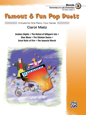 Alfred Publishing - Famous & Fun Pop Duets, Book3 Matz Duos pour piano (1piano, 4mains) Livre