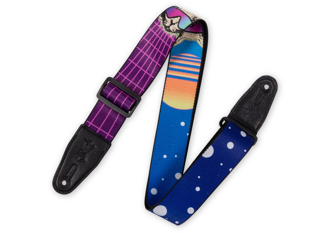 2 Polyester Guitar Strap - Cyber Cat