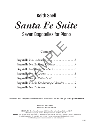 Santa Fe Suite: Seven Bagatelles for Piano - Snell - Piano - Book