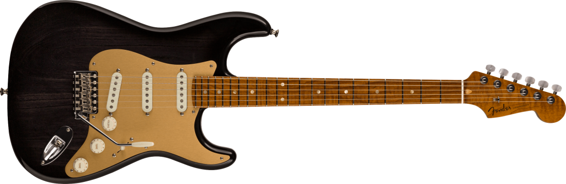 American Custom Stratocaster NOS, Maple Neck - Ebony Transparent