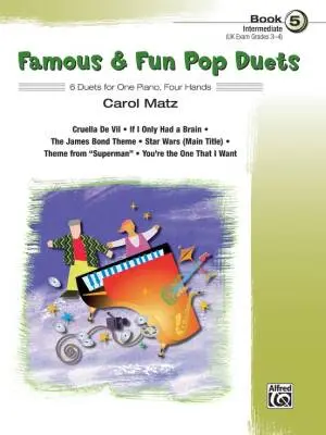 Alfred Publishing - Famous & Fun Pop Duets, Book 5 - Matz - Piano Duet (1 Piano, 4 Hands) - Book