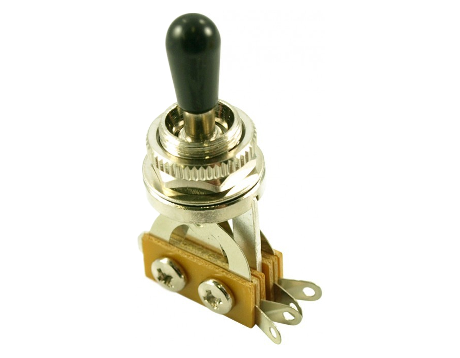 3-Position Toggle Switch for Les Paul Style Guitars - Chrome with Black Tip