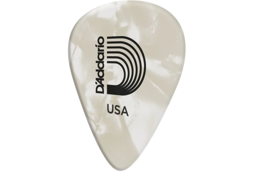 Classic White Pearl Celluloid Pick, Medium Gauge (.70mm) - 25 Pack