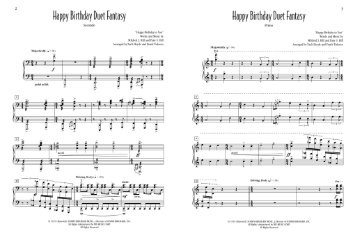 Happy Birthday Duet Fantasy - Heyde/Tedesco - Piano Duet (1 Piano, 4 Hands) - Sheet Music