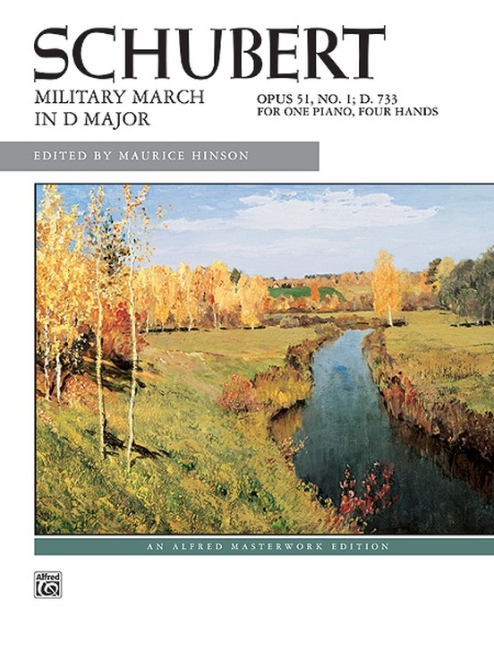 Military March in D Major, Opus 51, No. 1 - Schubert/Hinson - Piano Duet (1 Piano, 4 Hands) - Book