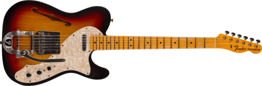 Fender Custom Shop - TelecasterThinline JourneymanRelic 68  touche en rable (fini Sunburst 3tons)