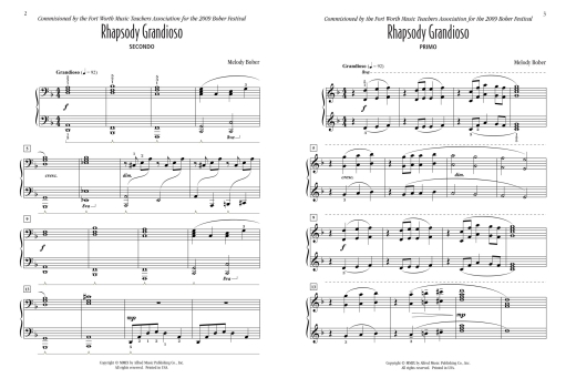 Rhapsody Grandioso - Bober - Piano Duet (1 Piano, 4 Hands) - Sheet