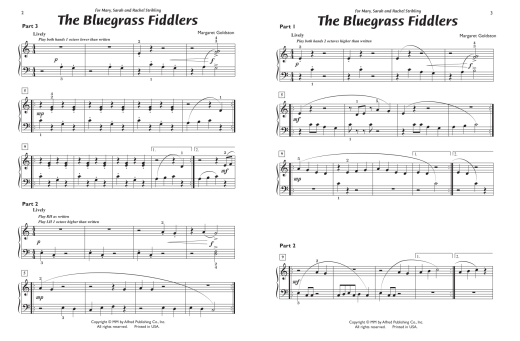 The Bluegrass Fiddlers - Goldston - Piano Trio (1 Piano, 6 Hands) - Sheet Music
