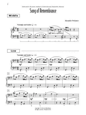 Song of Remembrance - Peskanov - Piano Trio (1 Piano, 6 Hands) - Sheet Music