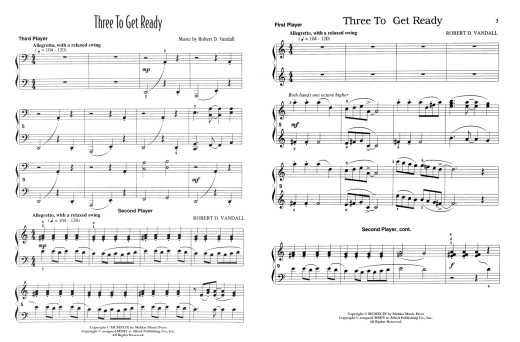 Three to Get Ready - Vandall - Piano Trio (1 Piano, 6 Hands) - Sheet Music