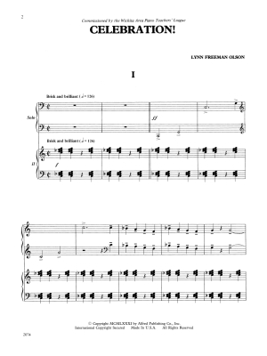Celebration! - Olson - Piano Duo (2 Pianos, 4 Hands) - Sheet