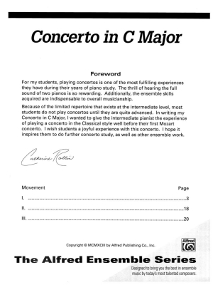 Concerto in C Major - Rollin - Piano Duo (2 Pianos, 4 Hands) - Sheet Music