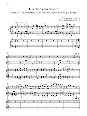 Duettino concertante - Mozart/Busoni - Piano Duo (2 Pianos, 4 Hands) - Book